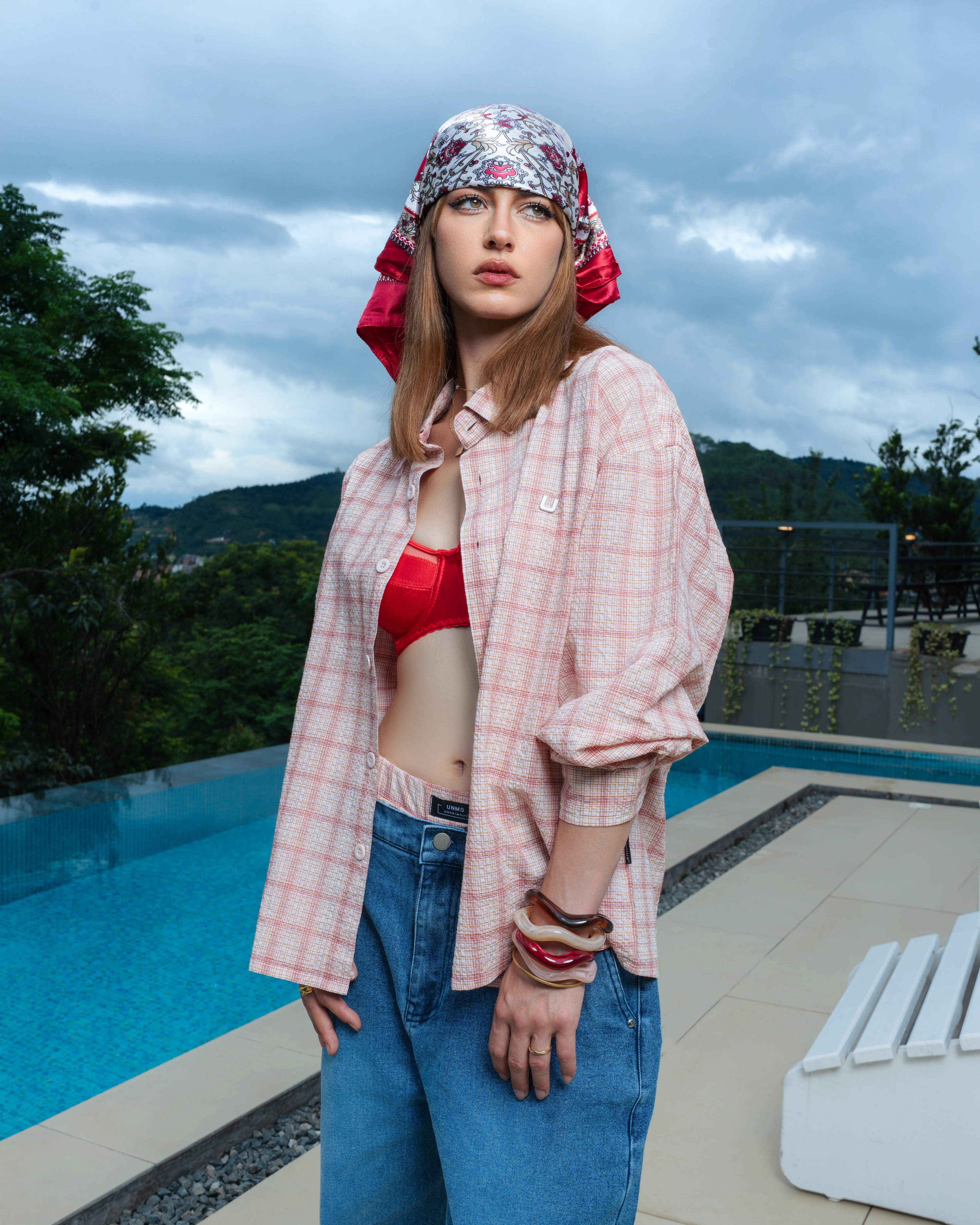 Airy Plaid Shirt-Long Sleeve