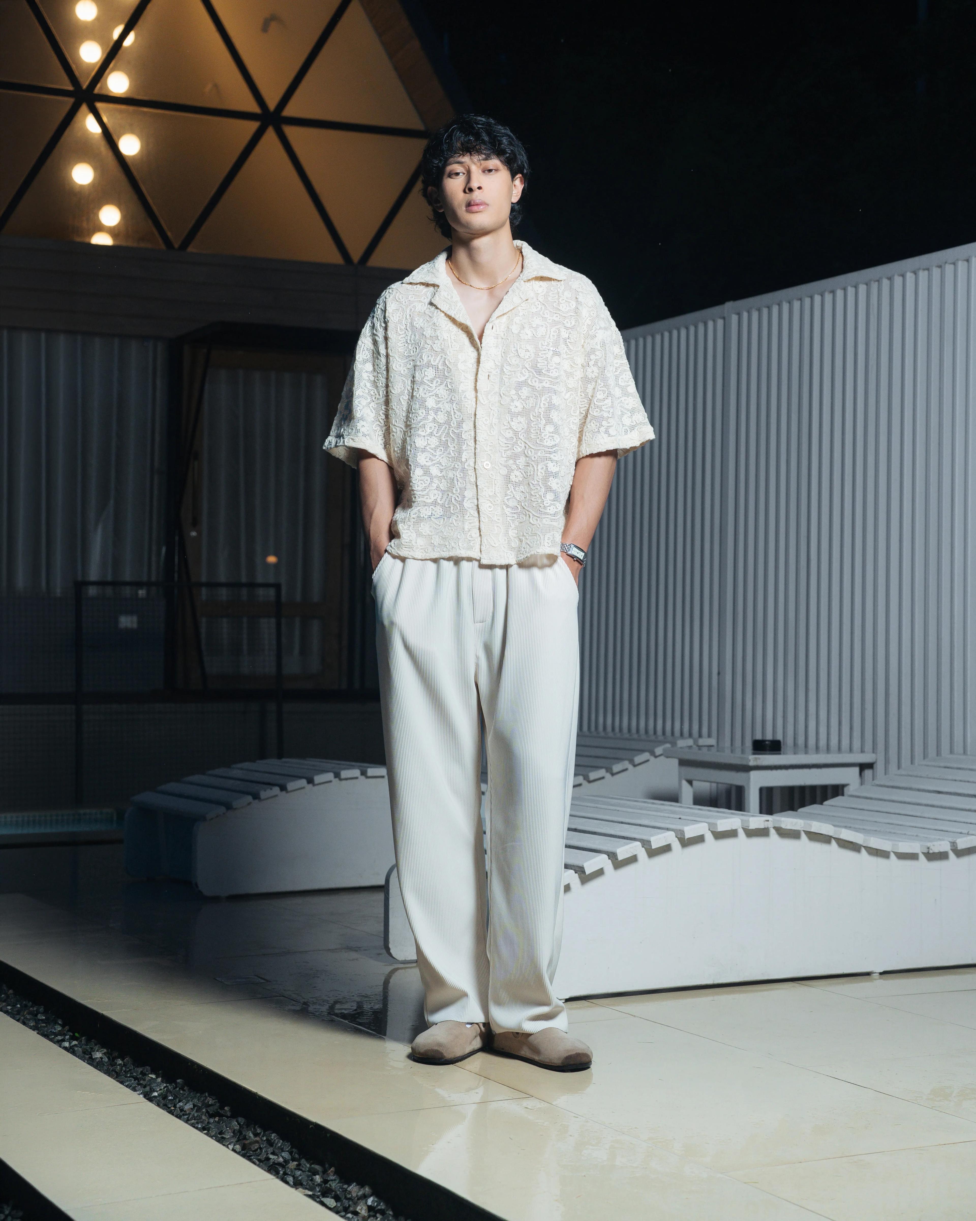 Embroidered Mesh Shirt - Image 1