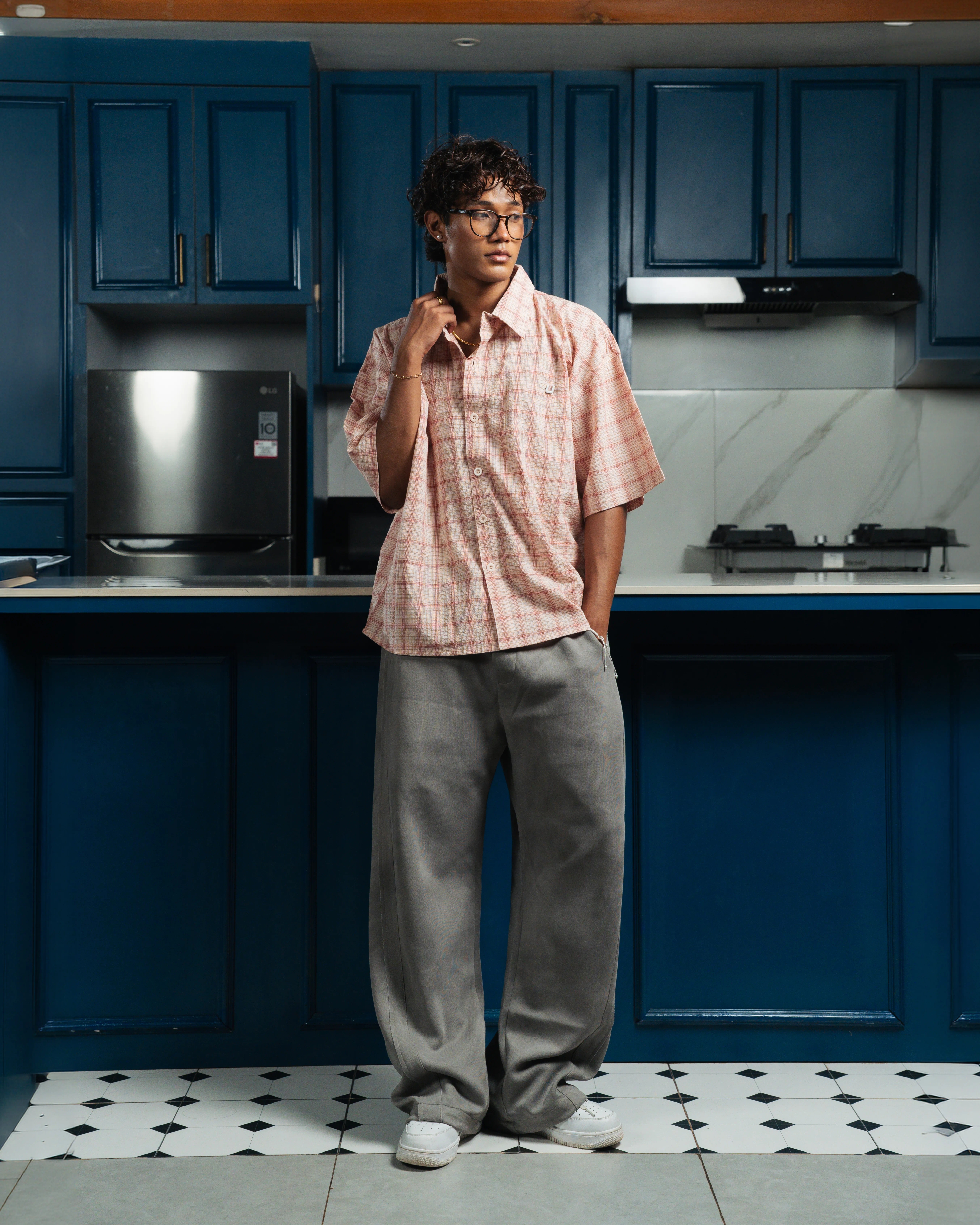 Airy Plaid Shirt-Short Sleeve - alternate view