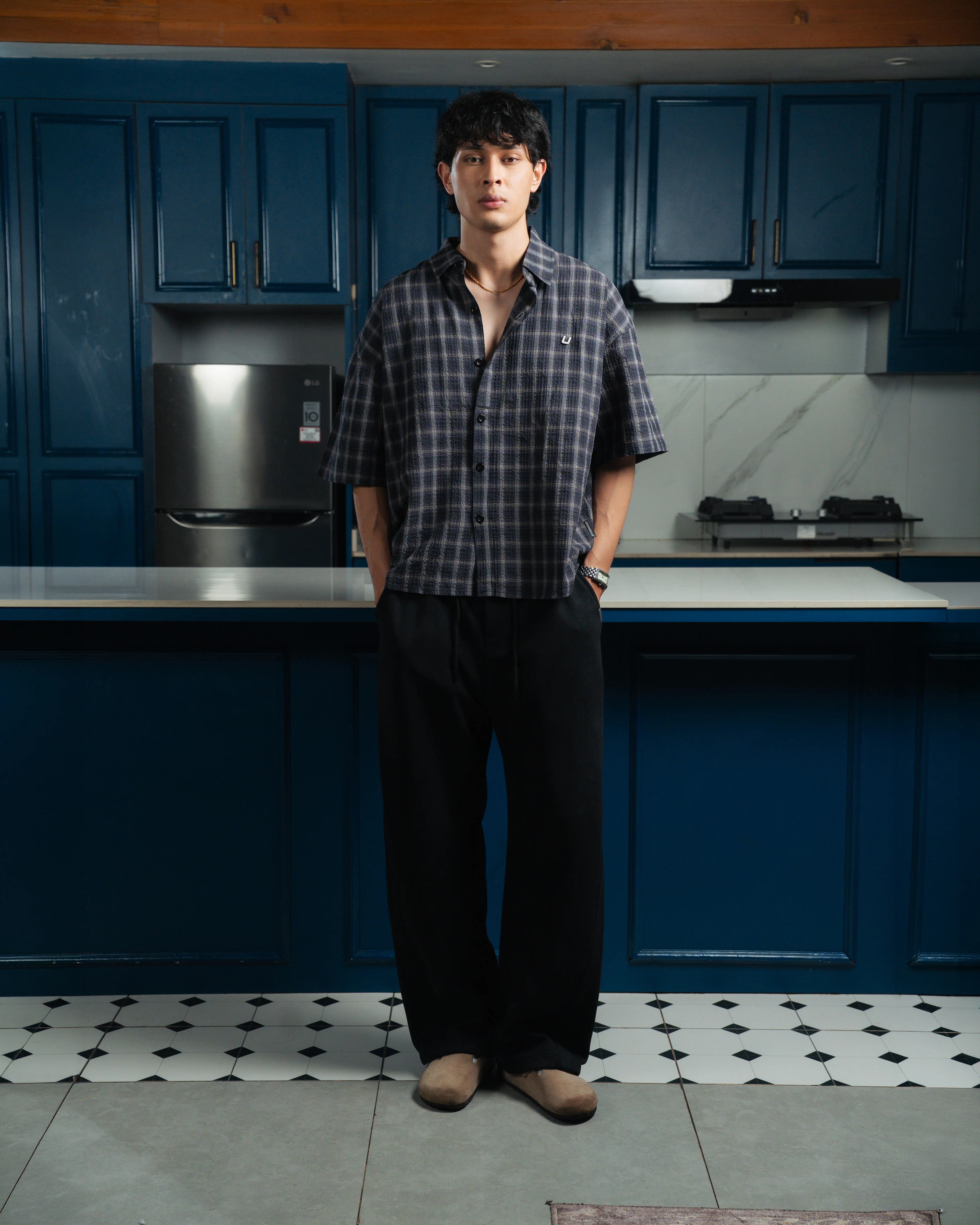Airy Plaid Shirt-Short Sleeve - alternate view