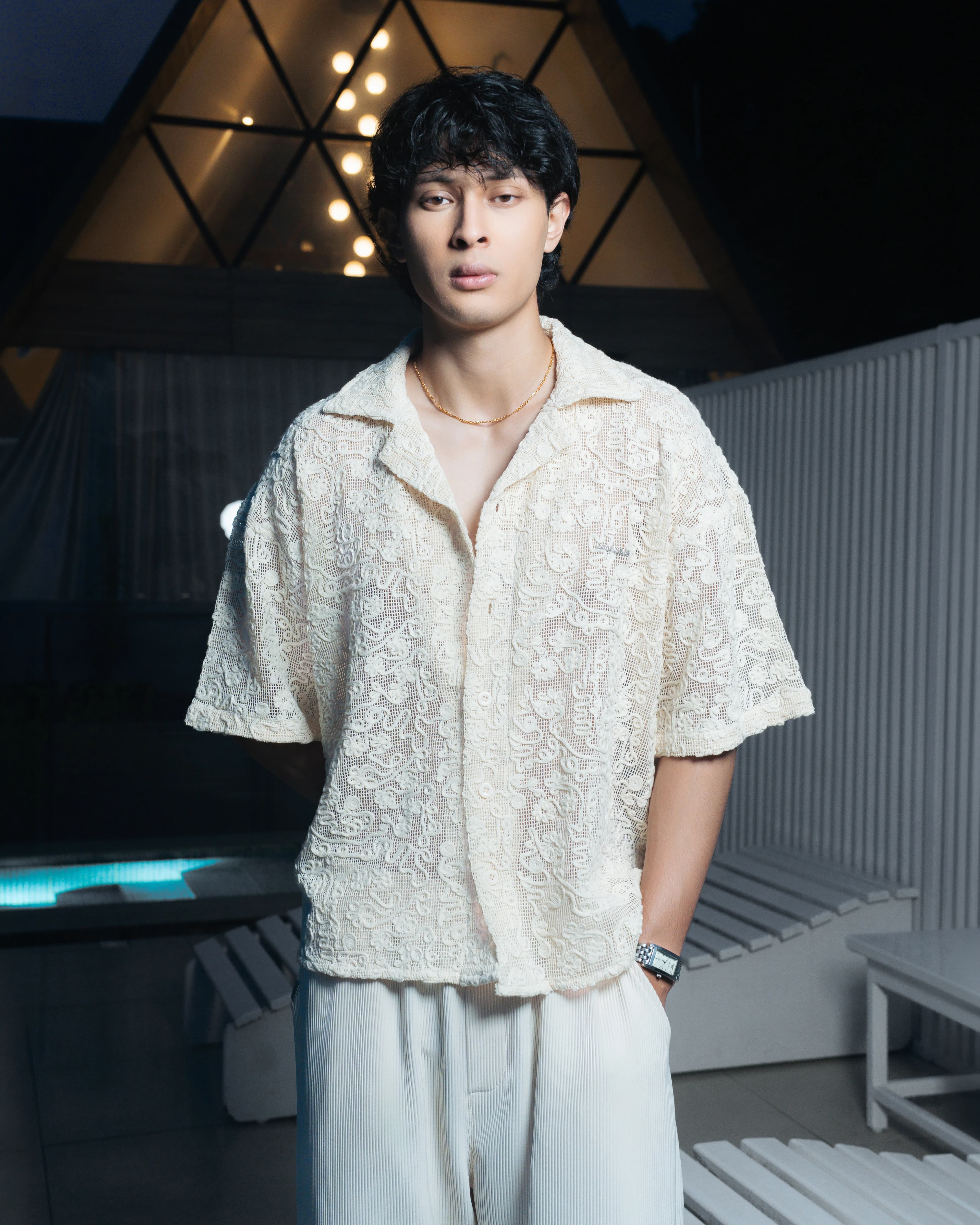 Embroidered Mesh Shirt - fixed gallery image