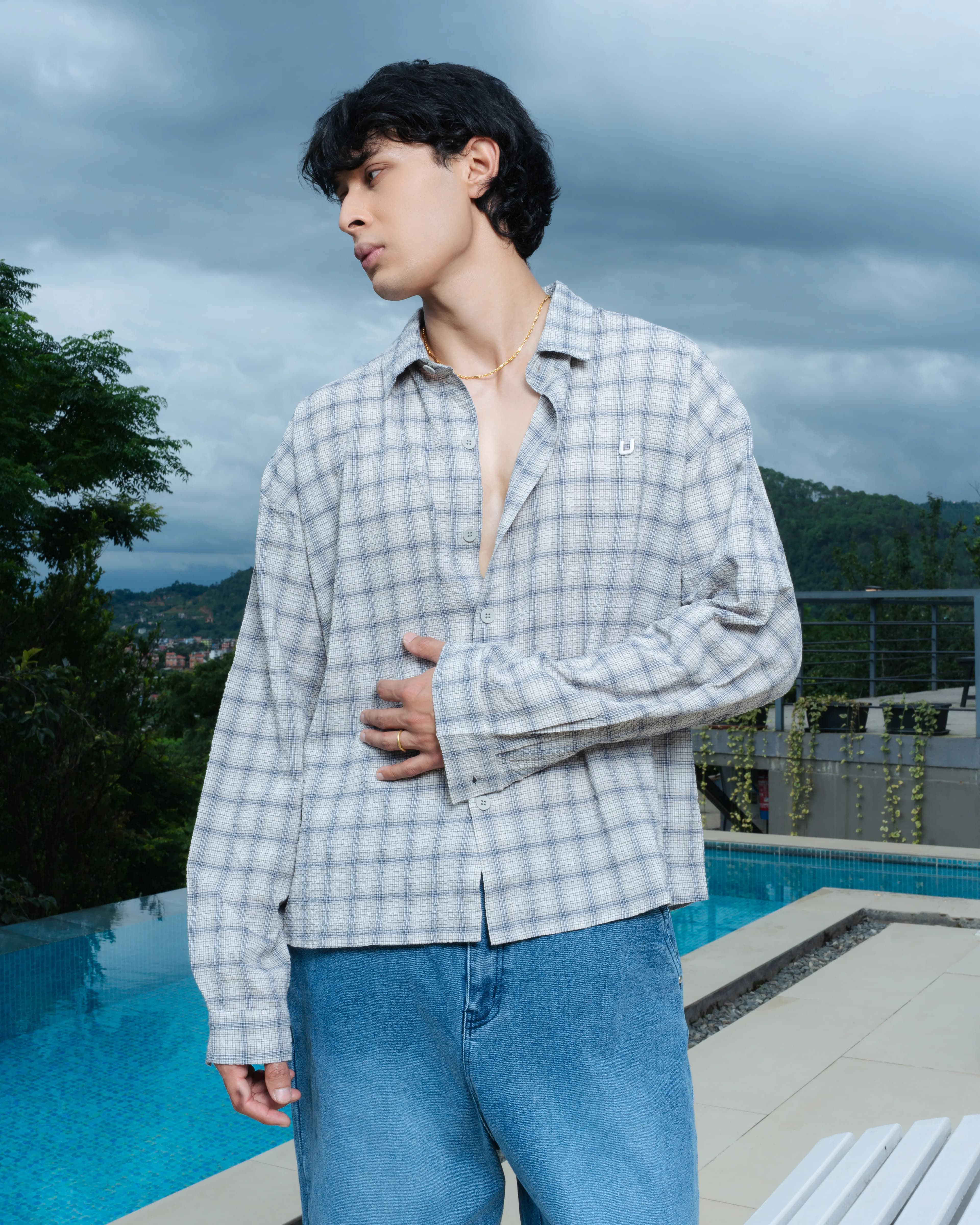 Airy Plaid Shirt-Long Sleeve - fixed gallery image