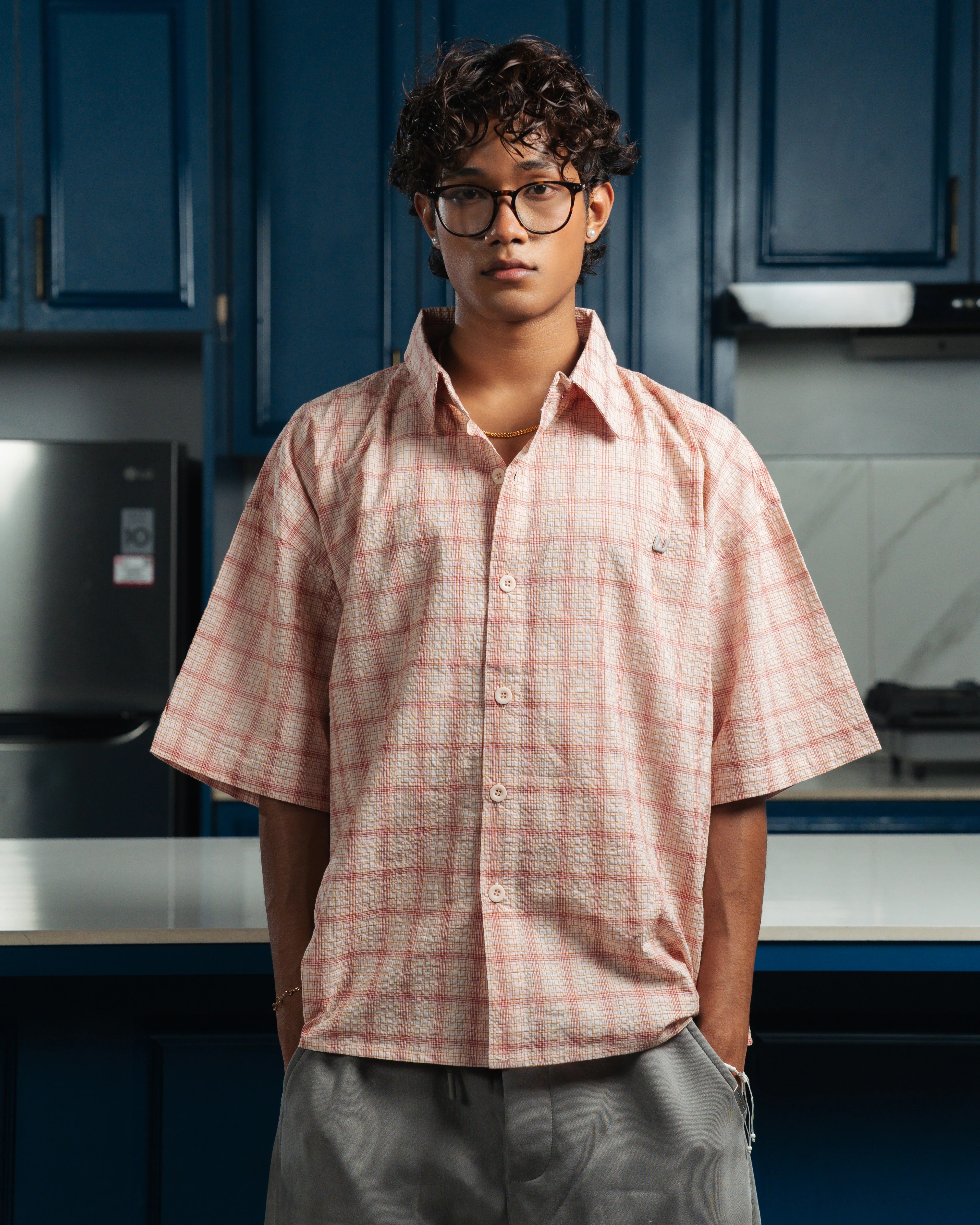 Airy Plaid Shirt-Short Sleeve - Image 4