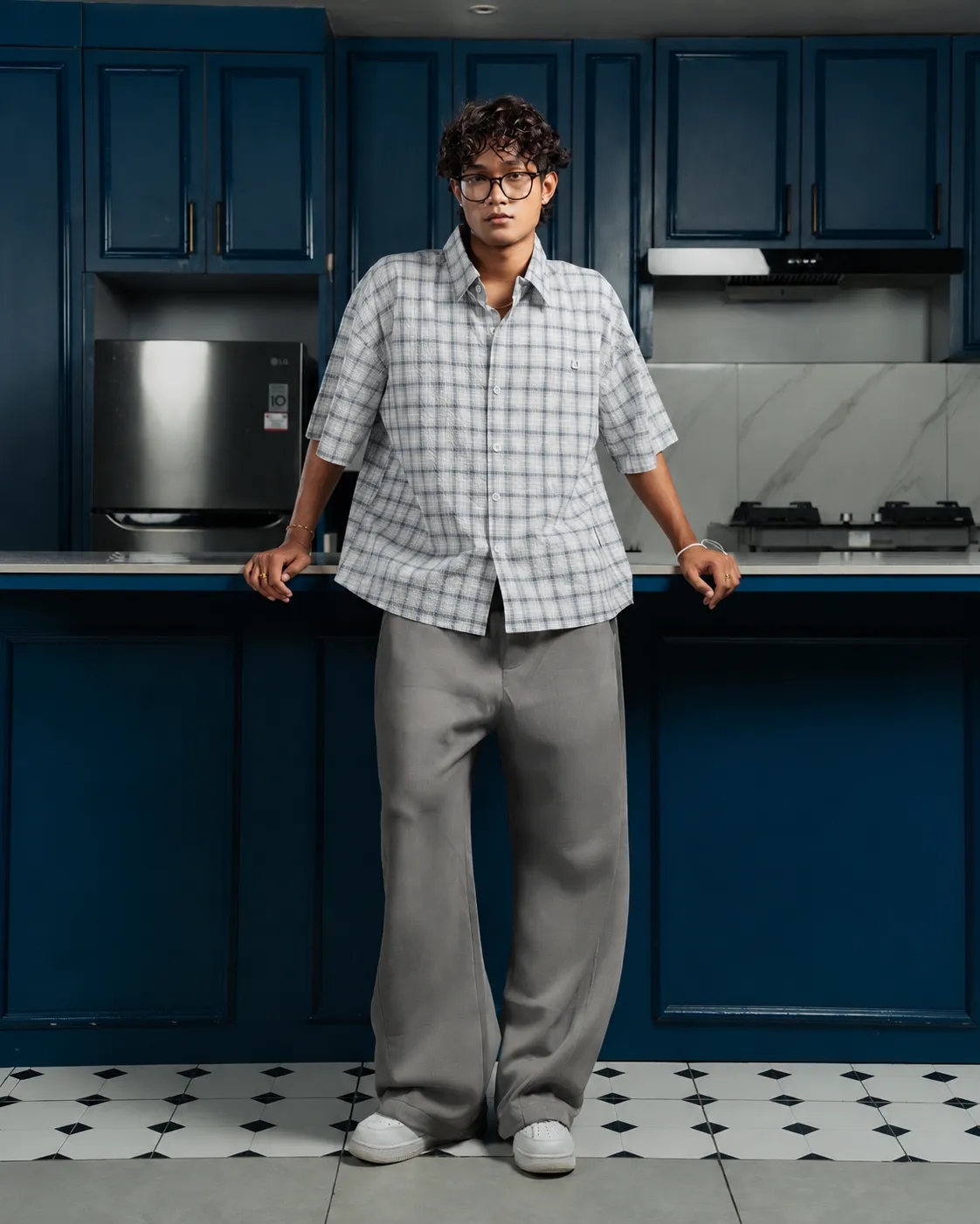 Airy Plaid Shirt-Short Sleeve - Image 2